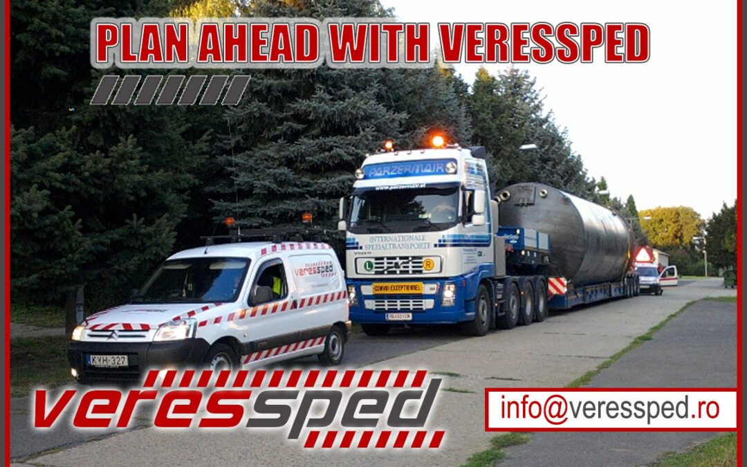 Police escort for oversize transport in Hungary coordinated by Veressped.